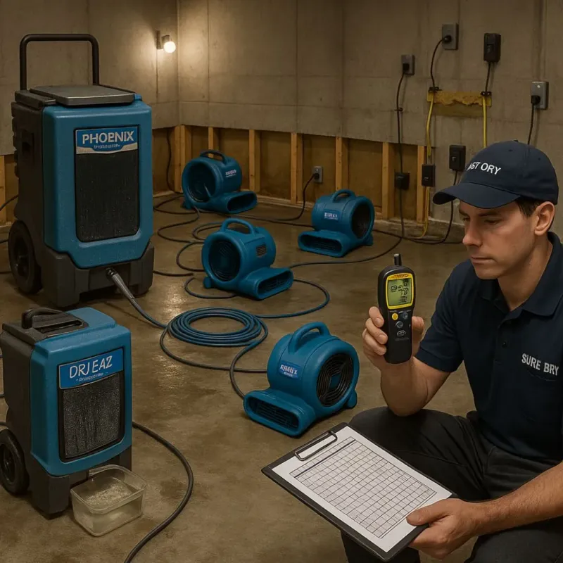 Structural Drying and Dehumidification process in West Ferriday, LA